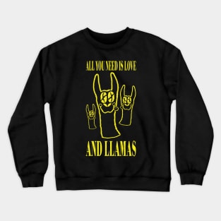 ALL YOU NEED IS LOVE AND LLAMAS Vintage Grunge Style Crewneck Sweatshirt